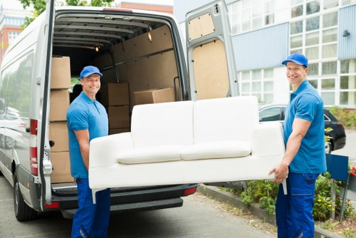 Removal van parked for a local move in Harringay