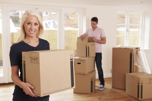 Packing materials and moving boxes prepared for a Harringay home move