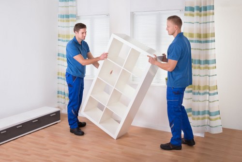 Residential flat move with boxes prepared for transport